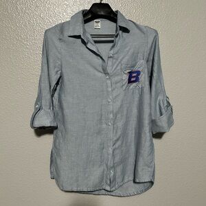 Boise State University Bronco Logo Blue Button-Down Shirt